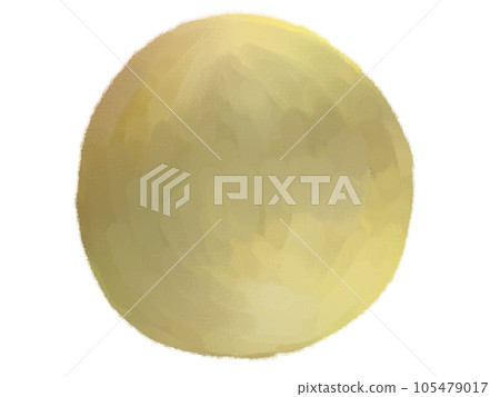 滿月月亮蠟筆插畫素材 105479017