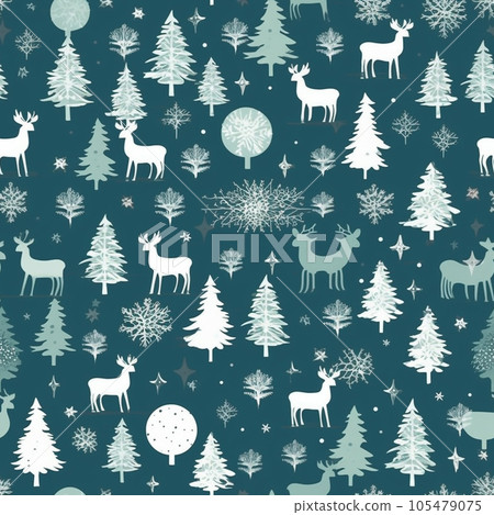seamless pattern with Christmas trees and... - Stock Illustration ...