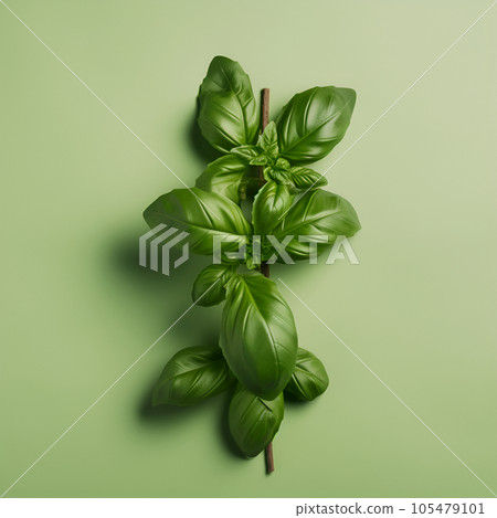 Fresh green basil on a background. Green basil on a background. Food background Fresh green basil on a background. Green basil on a background. Food background 105479101