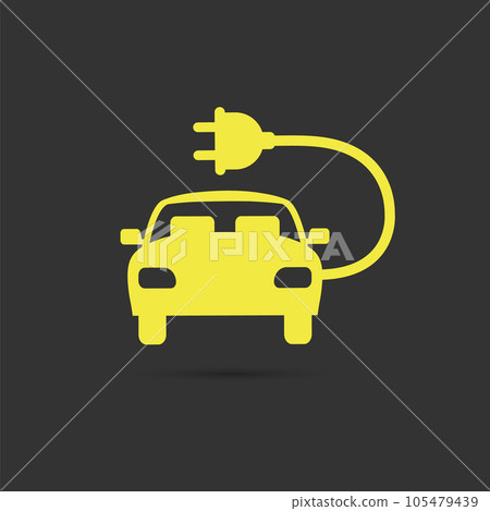 electric car with plug vector icon electric car with plug vector icon 105479439