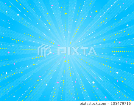 Background material Glitter attention background Dot diagonal line flash sparkle blue light blue explosion present cute 105479716