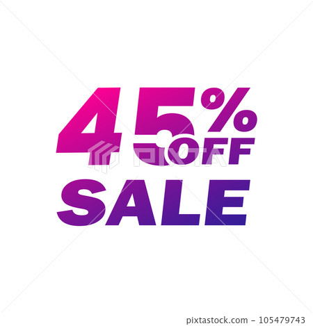 45 percent price off icon, label or tag for sale. Discount badge or sticker design 45 percent price off icon, label or tag for sale. Discount badge or sticker design 105479743