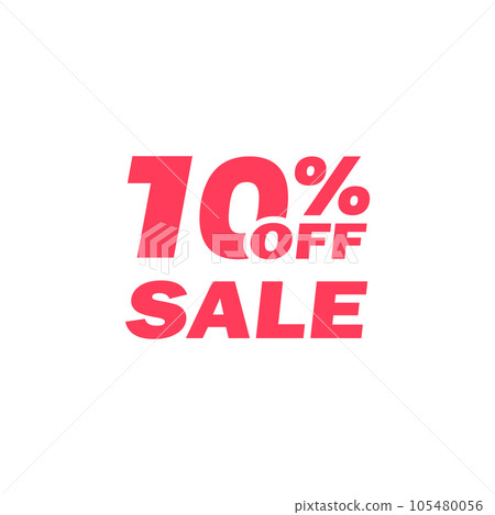10 percent price off icon, label or tag for sale. Discount badge or sticker design 105480056