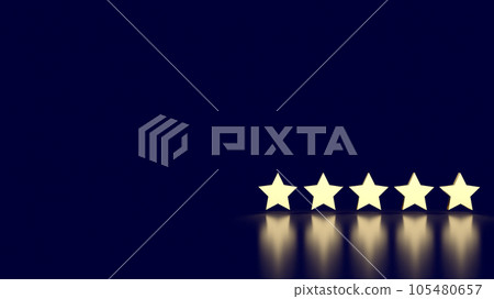 The gold five star on blue background 3d rendering The gold five star on blue background 3d rendering 105480657