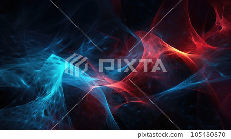 Plexus effect. The luminous dots are connected by lines 105480870