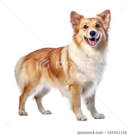 Corgi dog on white background 105481148