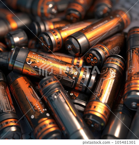 A lot of rusty used batteries A lot of rusty used batteries 105481301