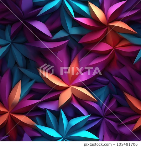 Texture consisting of flowers, 3D effect Texture consisting of flowers, 3D effect 105481706