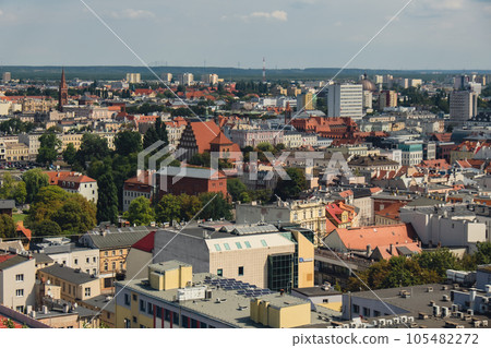 Bydgoszcz. Aerial View of City Center of Bydgoszcz near Brda River. The largest city in the Kuyavian-Pomeranian Voivodeship. Poland. Europe. 105482272