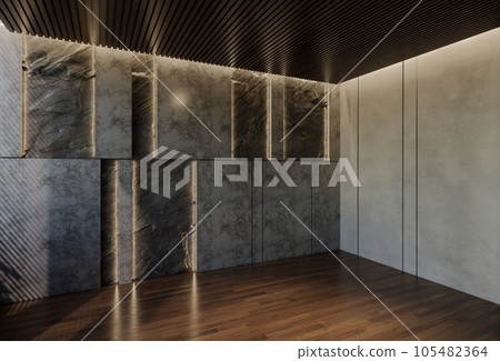 Modern empty room interior design contemporary, with natural tones on the room, walls, floor and ceiling. rendering illustration Modern empty room interior design contemporary, with natural tones on the room, walls, floor and ceiling. rendering illustration 105482364
