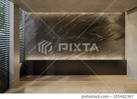 Modern empty room interior design contemporary, with natural tones on the room, walls, floor and ceiling. rendering illustration Modern empty room interior design contemporary, with natural tones on the room, walls, floor and ceiling. rendering illustration 105482367