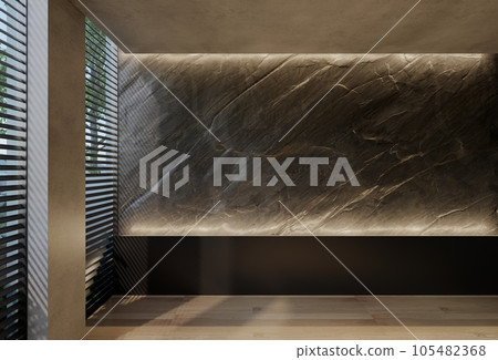 Modern empty room interior design contemporary, with natural tones on the room, walls, floor and ceiling. rendering illustration Modern empty room interior design contemporary, with natural tones on the room, walls, floor and ceiling. rendering illustration 105482368