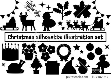 聖誕節剪影插圖集 聖誕節剪影插圖集 105482957