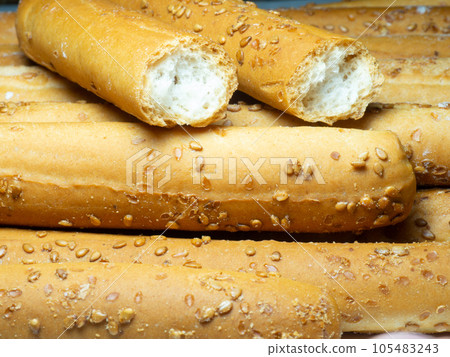 Sesame biscuits on a white background. Sesame biscuits on a white background. 105483243