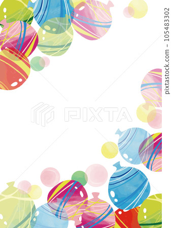 水彩觸摸涼氣球框架垂直 水彩觸摸涼氣球框架垂直 105483302