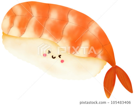 Cutie shrimp sushi. 105483406
