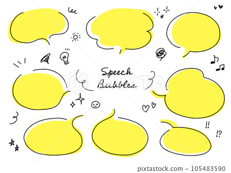 Handwritten speech bubble and treat set Handwritten speech bubble and treat set 105483590