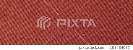 Red fabric texture or background, cotton textile. 105484075