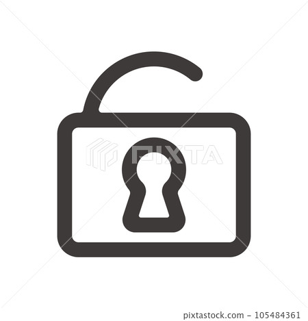 Simple and easy to use unlock icon, perfect for product design, app development and programming 105484361