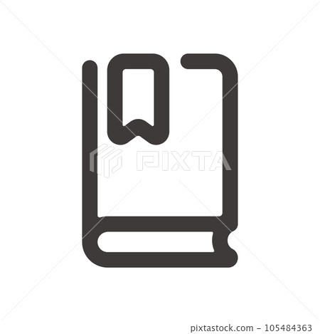 帶有書籤的圖標夾在簡單易用的書籍之間，非常適合產品設計、應用程序開發和編程 105484363