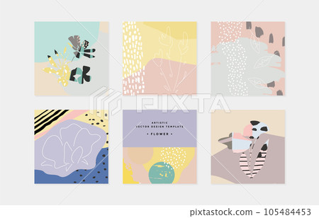 Watercolor and paint hand drawn illustration set 105484453