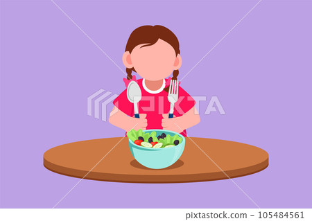 Kindergarten Nursery Preschool School kids eat healthy food Boys and girls  with fruits and vegetables. Children cafe, menu, restaurant. Vitamins.  Stock Vector by ©Helen_F 185996010