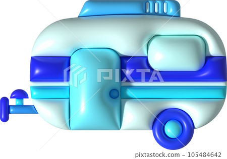 3d illustration camping caravan cars and trailers vehicles of travel caravans for camper. 105484642
