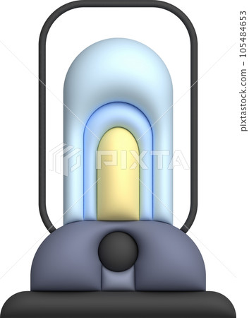 3d illustration camping lantern with handle. Vintage kerosene lamp with a wick. Travelers lighting equipment 3d illustration camping lantern with handle. Vintage kerosene lamp with a wick. Travelers lighting equipment 105484653