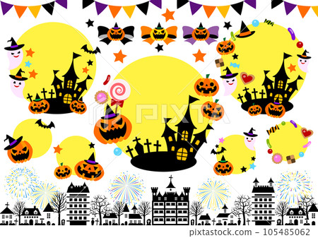 Full moon type material collection for Halloween 105485062