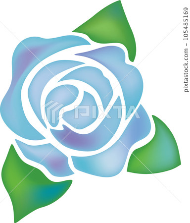 watercolor style blue rose watercolor style blue rose 105485169