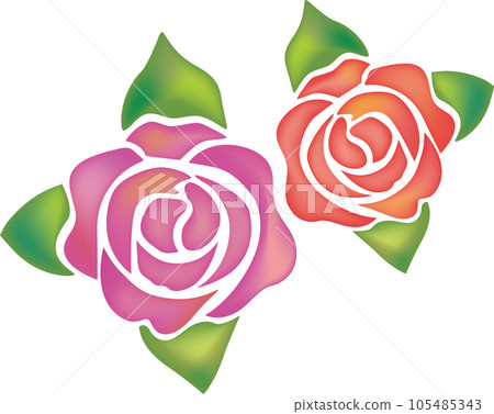 watercolor style cute rose 105485343