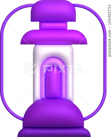 3d illustration camping lantern with handle. Vintage kerosene lamp with a wick. Travelers lighting equipment 3d illustration camping lantern with handle. Vintage kerosene lamp with a wick. Travelers lighting equipment 105485752