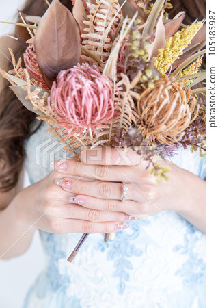 woman with a bouquet woman with a bouquet 105485987