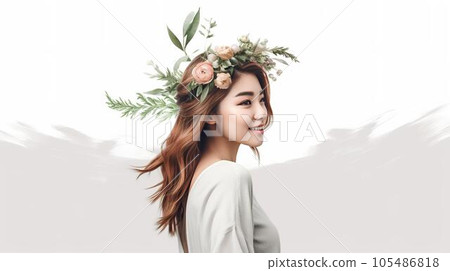 亞洲植物美女形象(生成式 AI) 亞洲植物美女形象(生成式 AI) 105486818