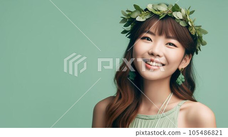 亞洲植物美女形象（生成式 AI） 105486821