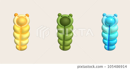 3d illustration sleeping bag camping bed for tourists Hiking gear for sleeping. 3d illustration sleeping bag camping bed for tourists Hiking gear for sleeping. 105486914