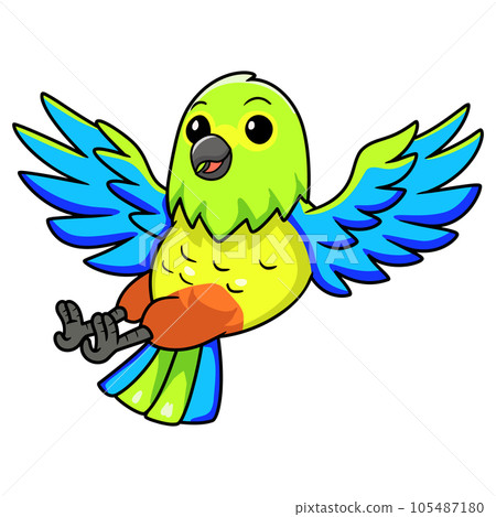 Cute orange bellied parrot cartoon flying Cute orange bellied parrot cartoon flying 105487180