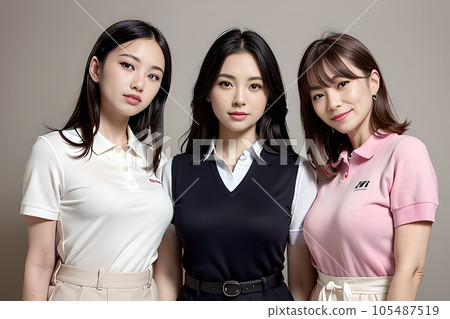 3 female golf instructors (generated AI) 105487519