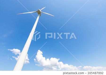 wind turbine and blue sky wind turbine and blue sky 105487892