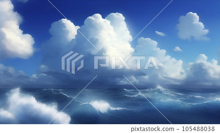 AI圖像生成的大海和藍天 AI圖像生成的大海和藍天 105488038