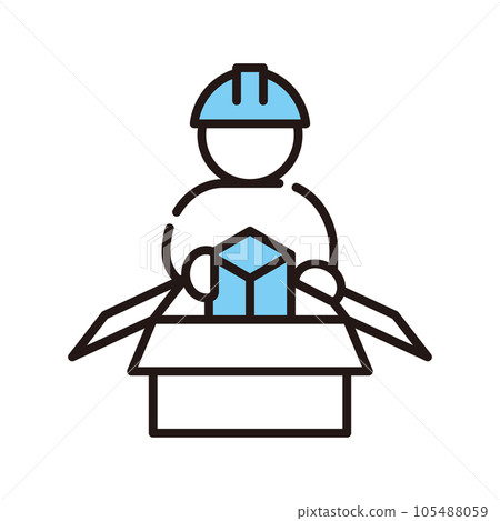 紙板產品輕工作圖標 紙板產品輕工作圖標 105488059