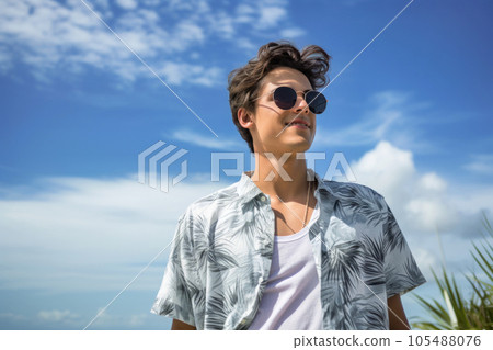 Blue sky and refreshing youth Blue sky and refreshing youth 105488076