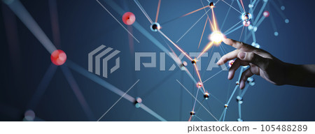 Hand touching the Metaverse Universe concept 105488289