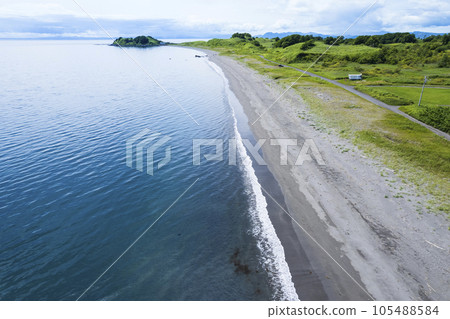 Aerial view of Hokkaido Lover Coast (Usu Coast) 105488584