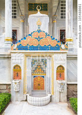Drinking fountain, attached to the Library of Ahmed III, in the third courtyard of Topkapi Palace, Istanbul, Turkey Drinking fountain, attached to the Library of Ahmed III, in the third courtyard of Topkapi Palace, Istanbul, Turkey 105488661