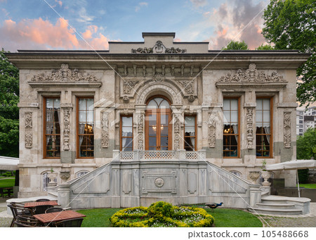 Court Pavilion, located at the courtyard of former imperial Ottoman summer Ihlamur Pavilion, Sisli, Istanbul, Turkey 105488668