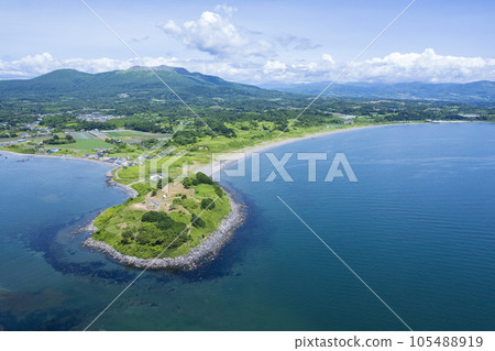 Aerial view of Cape Altori, Hokkaido 105488919