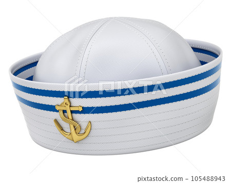 Sailor hat isolated on white background - 3d illustration 105488943