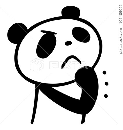 可愛簡單的熊貓握緊拳頭的姿勢 105489063
