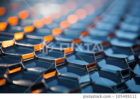 Honeycomb graphene patch. Modern background 105489111